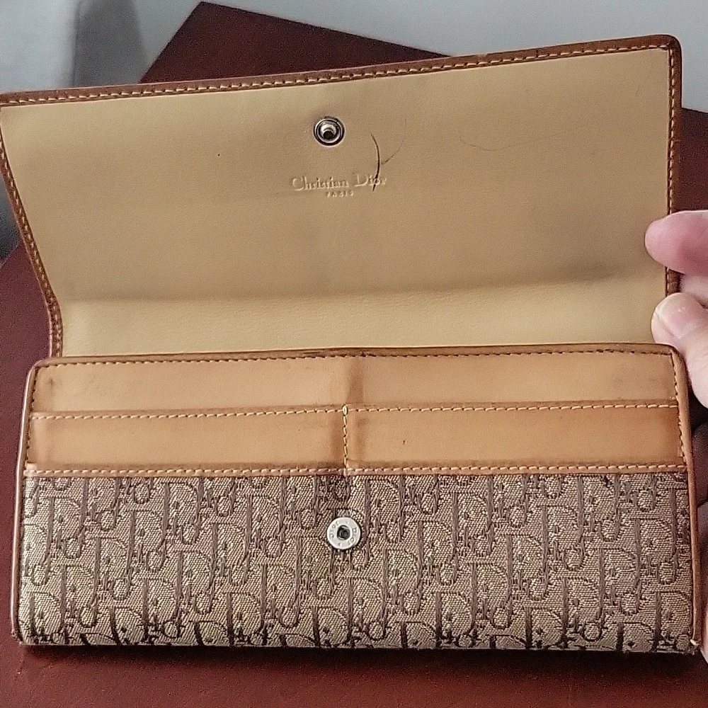 Christian Dior Monogram Wallet, Brown/Tan